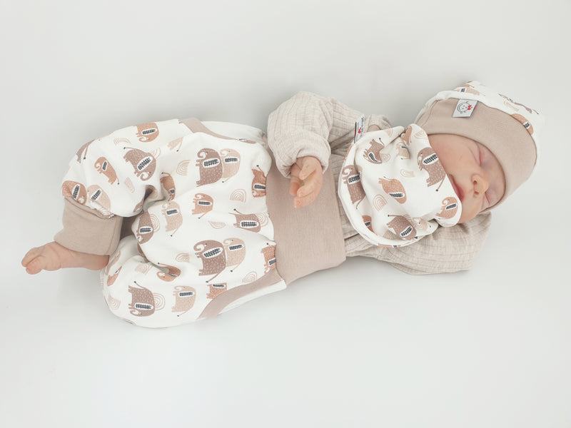 Coole Pumphose oder Babyset kurz und lang Elefanten von Atelier MiaMia