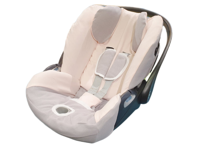 Babyschalen Bezug Cybex cloud Z i-size rosa grau von Atelier MiaMia