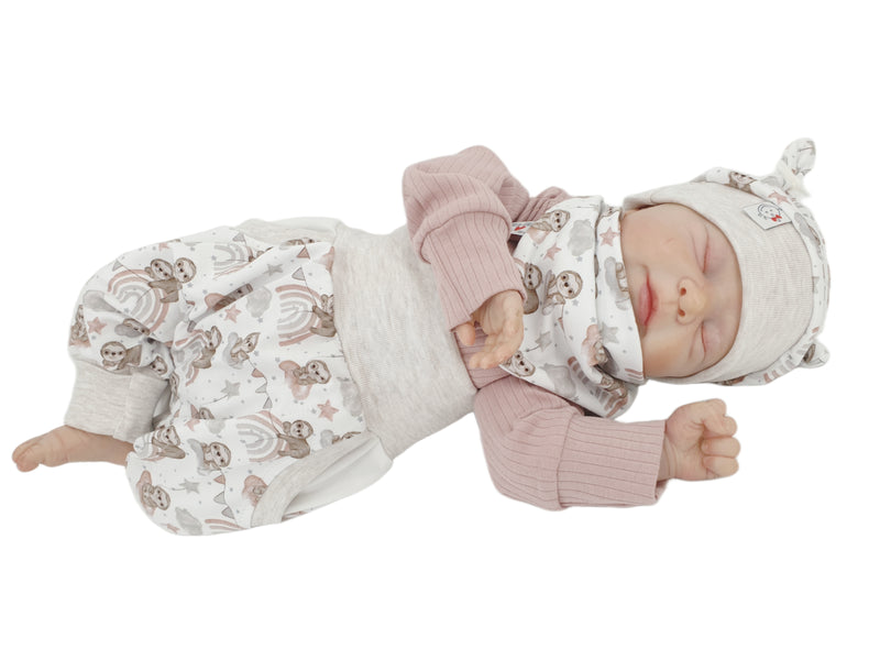 Body kurz und lang ärmelig auch als Baby Set altrosa breite Rippe von Atelier MiaMia