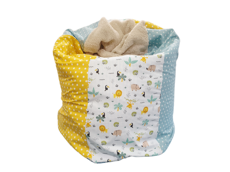 Kindersitzsack Sitzsack Babykissen Limitierte Auflage Dschungel, aqua, gelb von Atelier MiaMia