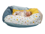 Kindersitzsack Sitzsack Babykissen Limitierte Auflage Dschungel, aqua, gelb von Atelier MiaMia