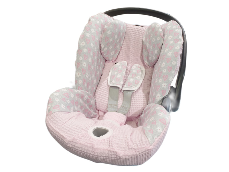 Babyschalen Bezug Cybex cloud Z i-size rosa Gänseblümchen von Atelier MiaMia