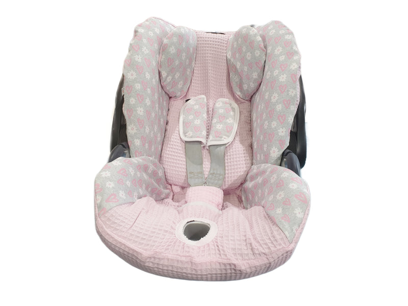 Babyschalen Bezug Cybex cloud Z i-size rosa Gänseblümchen von Atelier MiaMia