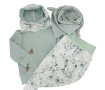 Kapuzenpullover Baby Kind ab 68-122 kurz oder langarm Mint Eukalyptus von Atelier MiaMia