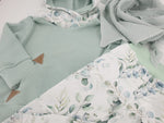 Kapuzenpullover Baby Kind ab 68-122 kurz oder langarm Mint Eukalyptus von Atelier MiaMia