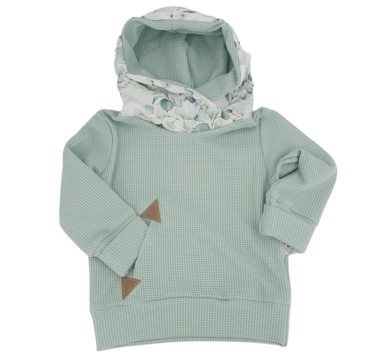 Kapuzenpullover Baby Kind ab 68-122 kurz oder langarm Mint Eukalyptus von Atelier MiaMia